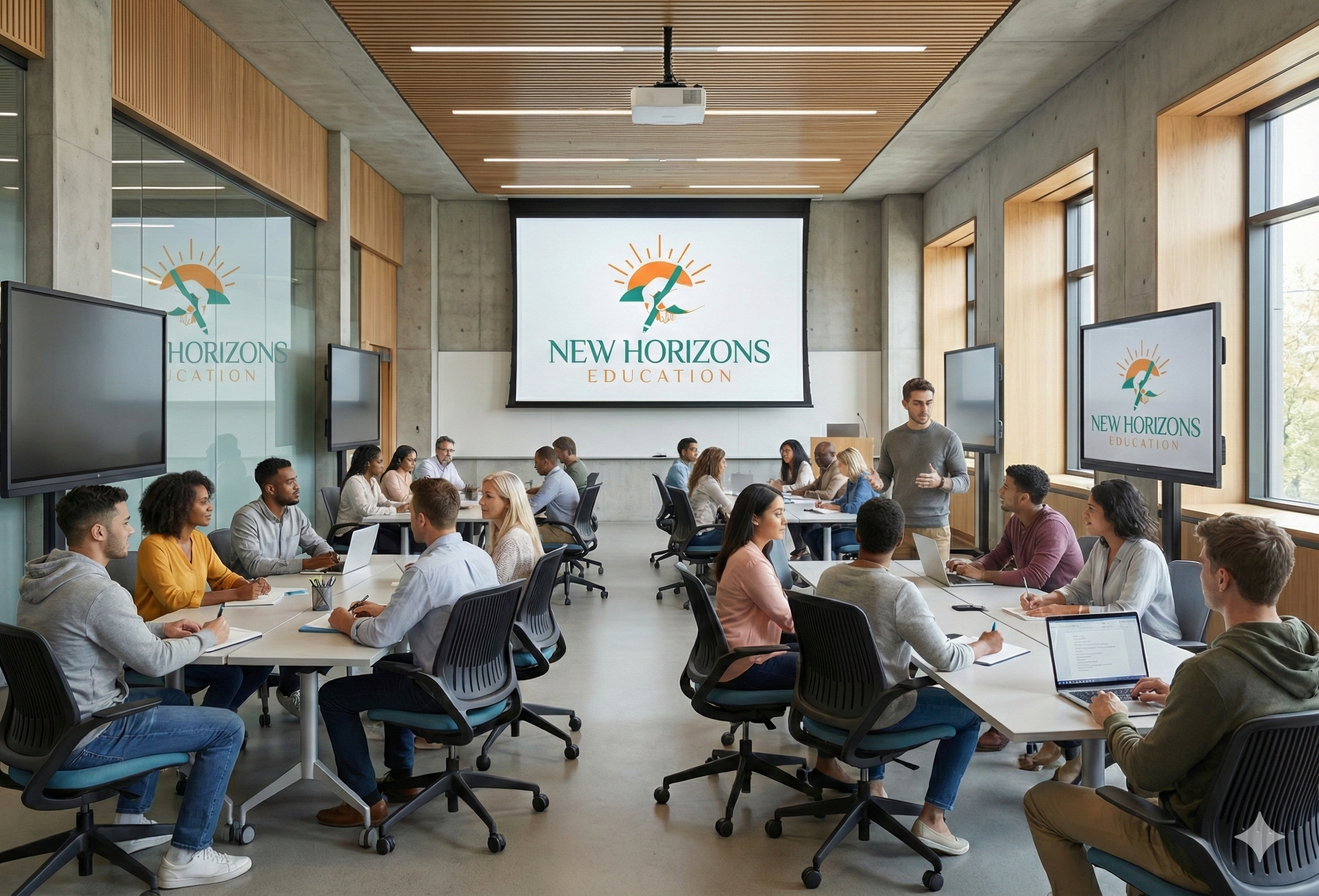 Studenti e docenti durante le attività di New Horizons Education